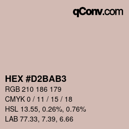 カラーコード: HEX #D2BAB3 | qconv.com