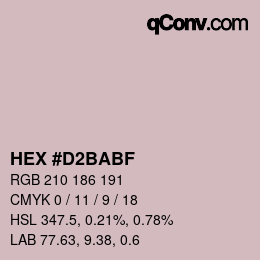 Color code: HEX #D2BABF | qconv.com