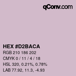 颜色代码: HEX #D2BACA | qconv.com