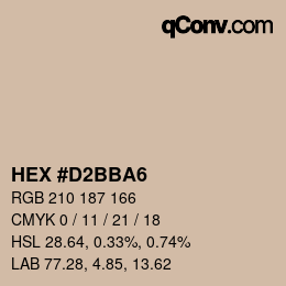 Color code: HEX #D2BBA6 | qconv.com