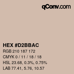 Código de color: HEX #D2BBAC | qconv.com