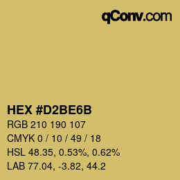 Color code: HEX #D2BE6B | qconv.com