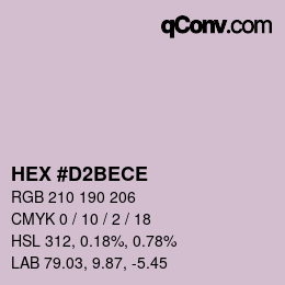 Color code: HEX #D2BECE | qconv.com
