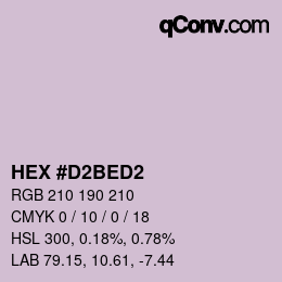 Color code: HEX #D2BED2 | qconv.com