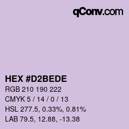 Color code: HEX #D2BEDE | qconv.com