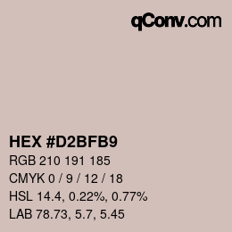 カラーコード: HEX #D2BFB9 | qconv.com