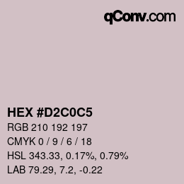 Farbcode: HEX #D2C0C5 | qconv.com