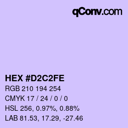 Color code: HEX #D2C2FE | qconv.com