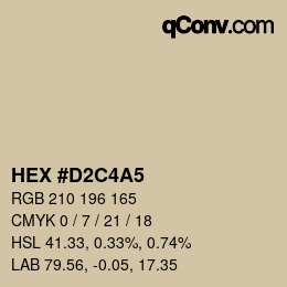 Color code: HEX #D2C4A5 | qconv.com