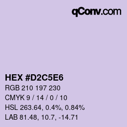カラーコード: HEX #D2C5E6 | qconv.com