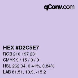 Color code: HEX #D2C5E7 | qconv.com