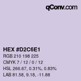 颜色代码: HEX #D2C6E1 | qconv.com