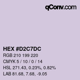 カラーコード: HEX #D2C7DC | qconv.com