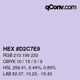 Farbcode: HEX #D2C7E9 | qconv.com