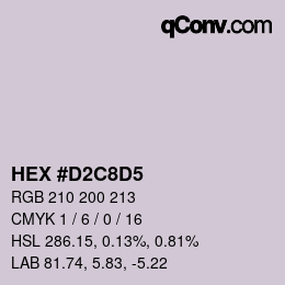 颜色代码: HEX #D2C8D5 | qconv.com