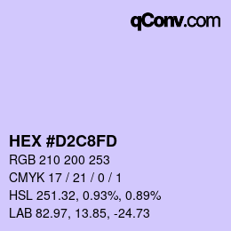 Color code: HEX #D2C8FD | qconv.com