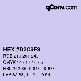 Color code: HEX #D2C9F3 | qconv.com
