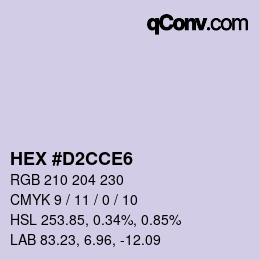 颜色代码: HEX #D2CCE6 | qconv.com