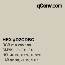 Color code: HEX #D2CDBC | qconv.com
