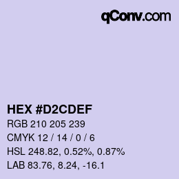 Código de color: HEX #D2CDEF | qconv.com
