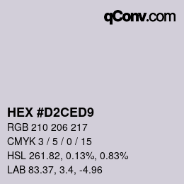 Color code: HEX #D2CED9 | qconv.com