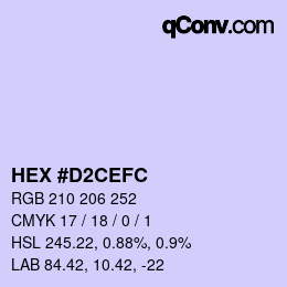 Color code: HEX #D2CEFC | qconv.com