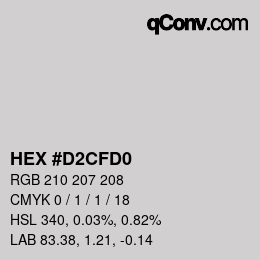 Color code: HEX #D2CFD0 | qconv.com