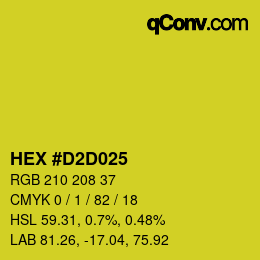 Color code: HEX #D2D025 | qconv.com