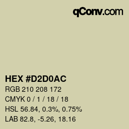 Color code: HEX #D2D0AC | qconv.com