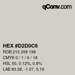 Color code: HEX #D2D0C6 | qconv.com