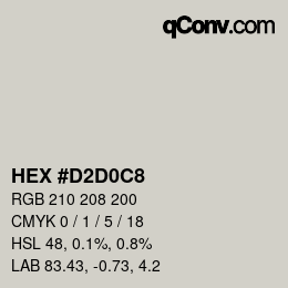 カラーコード: HEX #d2d0c8 | qconv.com