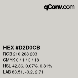 Color code: HEX #D2D0CB | qconv.com