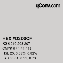 Color code: HEX #D2D0CF | qconv.com