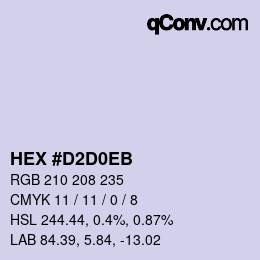 カラーコード: HEX #D2D0EB | qconv.com