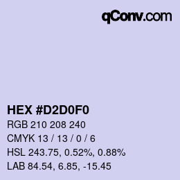 Color code: HEX #D2D0F0 | qconv.com