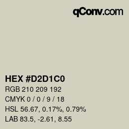 Color code: HEX #D2D1C0 | qconv.com