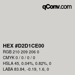 Color code: HEX #D2D1CE00 | qconv.com