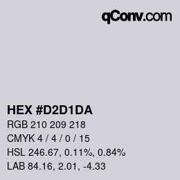 Color code: HEX #D2D1DA | qconv.com