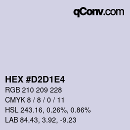 Color code: HEX #D2D1E4 | qconv.com