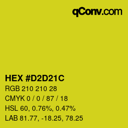Color code: HEX #D2D21C | qconv.com