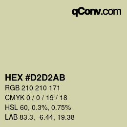 Color code: HEX #D2D2AB | qconv.com