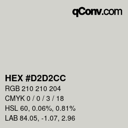 Color code: HEX #D2D2CC | qconv.com