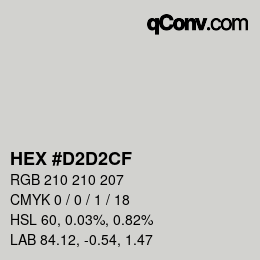 Color code: HEX #D2D2CF | qconv.com