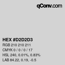 Color code: HEX #D2D2D3 | qconv.com
