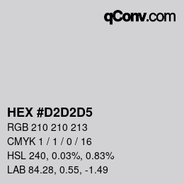 Farbcode: HEX #D2D2D5 | qconv.com