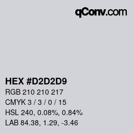 Color code: HEX #D2D2D9 | qconv.com