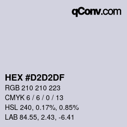 Color code: HEX #D2D2DF | qconv.com