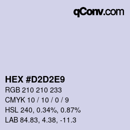 カラーコード: HEX #D2D2E9 | qconv.com