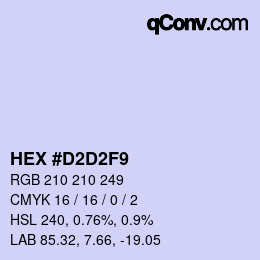 Color code: HEX #D2D2F9 | qconv.com