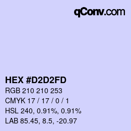Color code: HEX #D2D2FD | qconv.com
